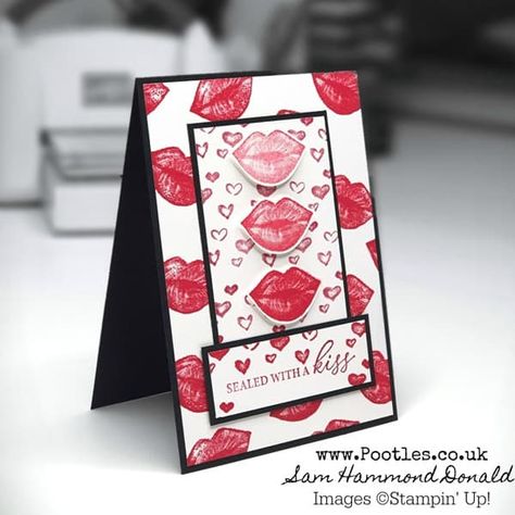 Stampin Up Hearts And Kisses, Hearts And Kisses, Colour Coordination, Happy Galentines Day, Creative Tutorials, Cherry Cobbler, Creation Crafts, Notecard Set, Su Cards