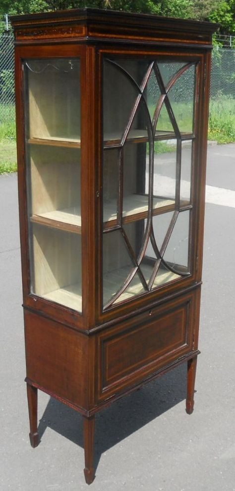 Edwardian Cabinet, Display Cabinets, Antique Cabinets, Curio Cabinet, Old Furniture, Display Cabinet, Hutch, China Cabinet, Antique Furniture