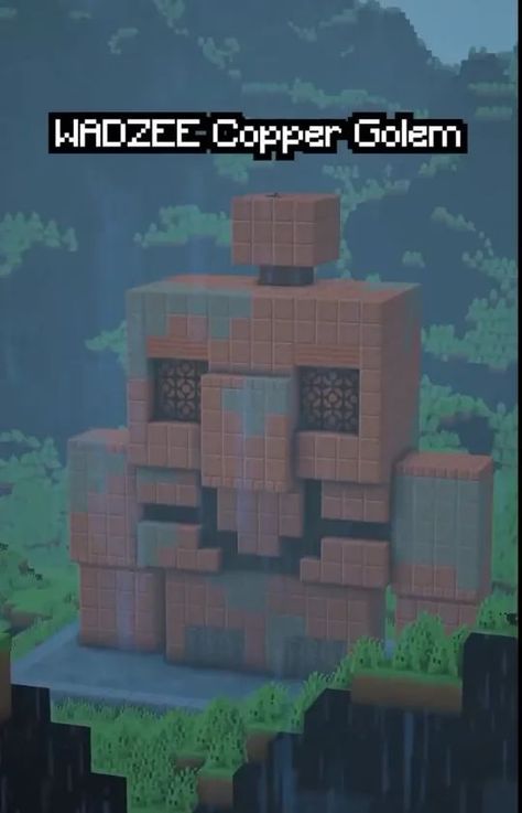 Minecraft Best Builds on Instagram: “Do YOU like this copper golem statue?😳 by @animalmace 👉Follow @minecraftbuildinggod for more ▪︎Like this post ▪︎Comment your thoughts…” Minecraft Houses With Copper, Iron Golem Farm Minecraft, Minecraft Iron Golem Statue, Iron Golem Statue Minecraft, Copper Golem Minecraft, Minecraft Copper Statue, Minecraft Copper House, Copper Minecraft Builds, Minecraft Copper Builds