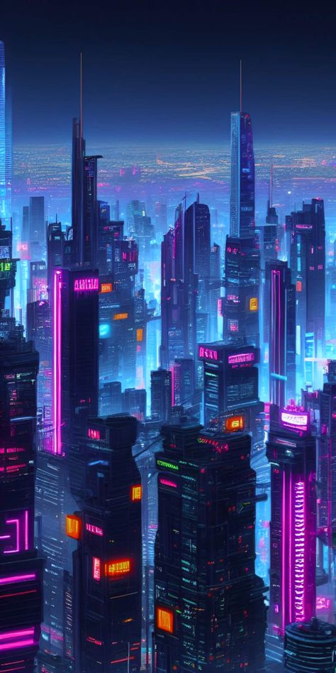 Cyberpunk Art Futuristic Architecture, New York City Background, Neon City, Neon Noir, New Retro Wave, City Background, Scenery Pictures, Cyberpunk Aesthetic, Cyberpunk City