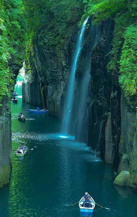 River Waterfall, Beautiful Waterfalls, Beautiful Places In The World, Vacation Places, Alam Yang Indah, Beautiful Places To Travel, Miyazaki, Beautiful Places To Visit, Nature Travel