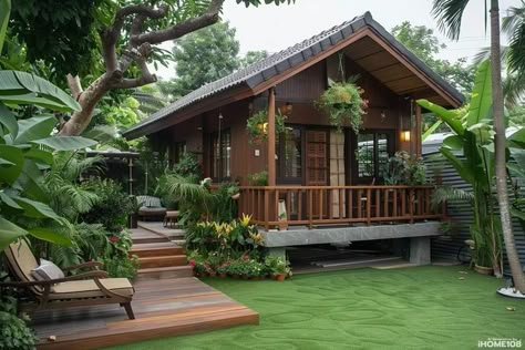 Tahiti House, Small House Village, Small House Design Philippines, Philippine Houses, Bamboo House Design, Tropical House Design, Bahay Kubo, Farmhouse Architecture, Bali House