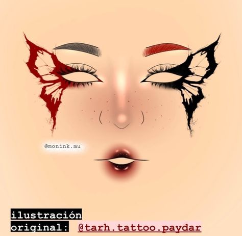 Teknik Makeup, Butterfly Makeup, Makeup Drawing, Makeup Face Charts, Anime Makeup, Face Art Makeup, Graphic Makeup, Horror Makeup, Halloween Makeup Inspiration