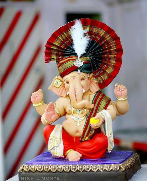 Ganpati Feta, Eco Friendly Ganpati Decoration, Om Gam Ganapataye Namaha, Clay Ganesha, Ganesh Ji Images, Shivaji Maharaj Hd Wallpaper, Ganpati Bappa Photo, Ganpati Decoration At Home, Ganesh Lord