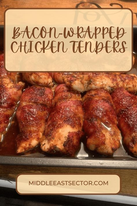 These oven baked bacon wrapped chicken tenders are always a hit as appetizers or main dish. The bacon keeps the meat juicy and provides added flavor.My husband just told me that he invited a bunch of friends to come over to watch the Super Bowl next weekend. I'm sure they will probably bring some food, Bake Chicken Recipe, Shake And Bake Chicken, Baked Bacon Wrapped Chicken, Shake N Bake Chicken, Bacon Wrapped Chicken Tenders, Oven Baked Bacon, Wrapped Chicken, Baked Bacon, Easy Baked Chicken