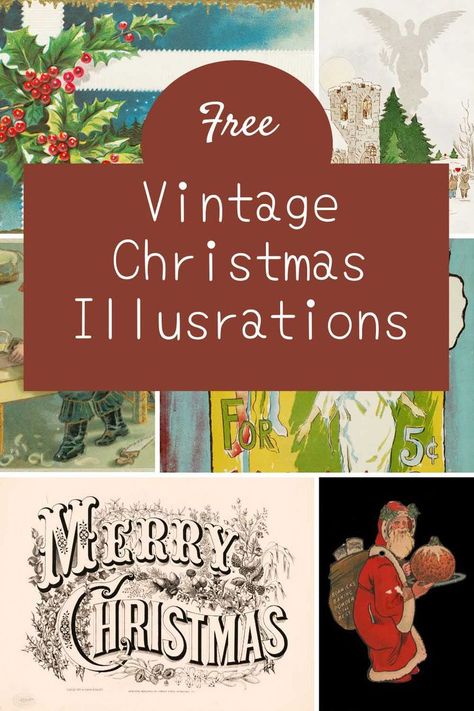 collage of vintage Christmas illustrations and ads Vintage Christmas Svg Free, Vintage Christmas Banner Printable Free, Free Retro Christmas Printables, Free Christmas Images Printable, Printable Christmas Pictures Free, Free Christmas Printables Vintage Clip Art, Vintage Christmas Prints Free Printable, Vintage Christmas Images Printables Free, Victorian Christmas Decorations Diy