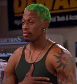 Denis Rodman, Amen Break, Hairstyle For Men, Men Hair Color, Basketball Photography, Dennis Rodman, Shaved Hair, Green Hair, Basketball Players