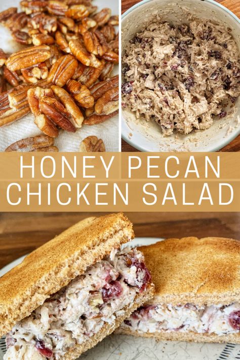 Honey Chicken Salad Recipe, Honey Pecan Chicken Salad, Finger Food Lunch Ideas For Adults, Chicken Salad Pecans, Chicken Salad Recipe With Pecans, Sweet Chicken Salad Recipe, Sweet Chicken Salad, Honey Pecan Chicken, Chicken Pecan Salad