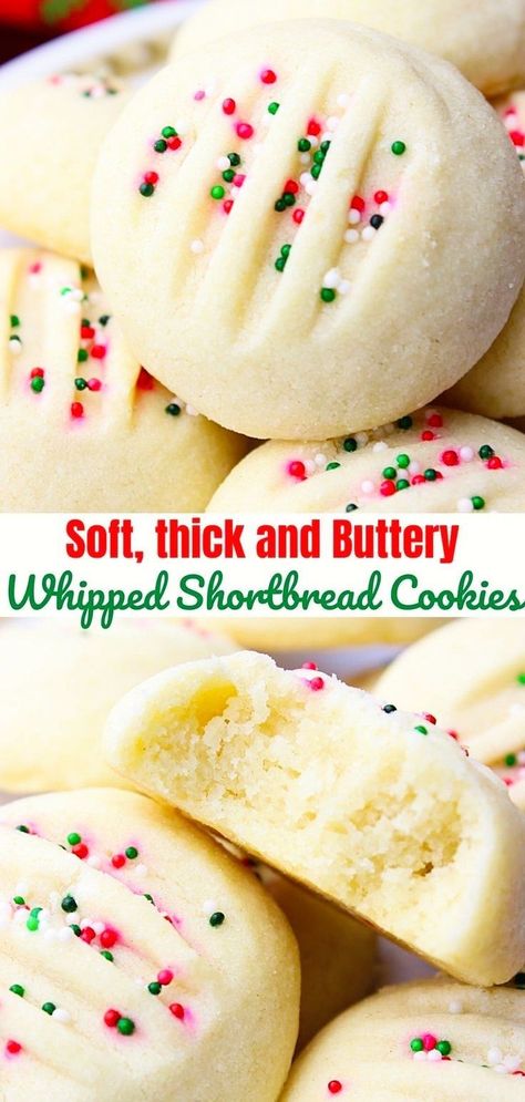 If you are searching for easy Shortbread Cookies, look no further! These thick, buttery and melt in your mouth soft whipped Shortbread Cookies got you covered. Don't let this Christmas pass without baking them! Whipped Shortbread Cookies Christmas, Bbq Dessert, Easy Shortbread, Whipped Shortbread, Shortbread Cookies Christmas, Christmas Baking Cookies, Whipped Shortbread Cookies, Christmas Baking Recipes, Dessert Aux Fruits