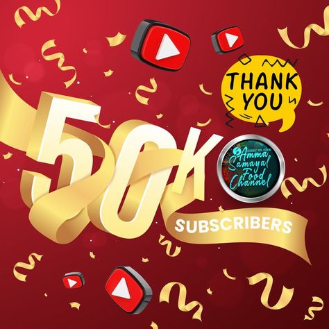 Thank you for 50K Subscribers on YouTube! YT Channel:https://www.youtube.com/channel/UCqhxFWYLd6DiCyx2K3zoT8g #ammasamayalfoodchannel #ammasamayal #ammafoods #thankyou #50ksubscribers #youtube #youtubechannel #roadto60ksubscribers #foodiesofmalaysia #easyrecipes #asianrecipes #India #Malaysia #Singapore #makan #dinner #cooking #MYFoodie #foodreview #instafood #klfoodie #foodie #foodblogger #foodstagram #cookingislove #indianrecipes #reelsinstagram #homecookedi 50k Subscribers Youtube, 50k Subscribers, Subscribers Youtube, Singapore, Thank You, India