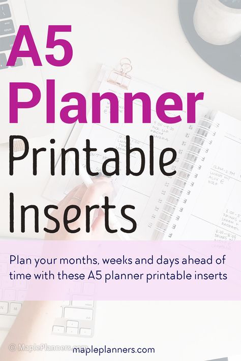 A5 Planner Printable Inserts | A5 Weekly and Monthly Planner Inserts A5 Free Planner Printables, A5 Monthly Planner, Money Management Printables, Weekly And Monthly Planner, Weekly Planner Inserts, Vertical Weekly Planner, A5 Planner Inserts, Filofax A5, Planner Inserts Printable