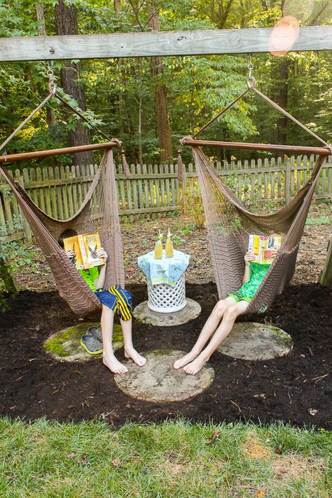 Diy Swing, Backyard Hammock, Backyard Trees, Sitting Areas, Backyard Swings, Pergola Swing, Set Ideas, Backyard Inspiration, Backyard Playground