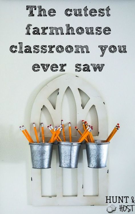 The cutest farmhouse classroom you ever saw. Visit this school room inspired by Magnolia Market and Joanna Gaines. It will have you wanting to pack a lunch and go back to school with it's fresh black and white decor and trendy farmhouse vibe. #farmhouseclassroom #farmhouseclassroomtheme #bulletinboard #farmhouseschool Pack A Lunch, Farmhouse Classroom, Trendy Farmhouse, Room Inspired, Classroom Makeover, Farmhouse Remodel, Go Back To School, Magnolia Market, Funky Home Decor