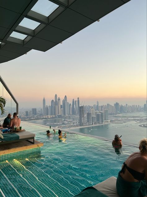 Dubai, UAE Dubai Sunset, Aesthetic Aura, Dubai Resorts, Pool Holiday, Sky Pool, Dubai Tourism, Dubai Beach, Dubai Holidays, Rich Aesthetic