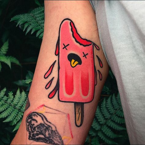 Healed ☠️ popsicle. There may have been a story behind this tattoo, but I don’t remember what it was. Probably that people who bite… | Instagram Popsicle Tattoo, Popsicles, Cool Tattoos, Healing, Tattoos, On Instagram, Instagram