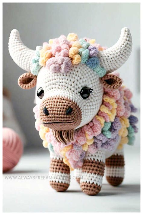 Amigurumi Bison Appa Crochet Free Pattern - Always Free Amigurumi Buffalo Crochet Pattern, Crochet Buffalo Amigurumi, Bison Amigurumi, Buffalo Crochet Pattern Free, Crochet Bison, Appa Crochet, Crochet Buddies, Crochet Buffalo, Amigurumi Cow Pattern