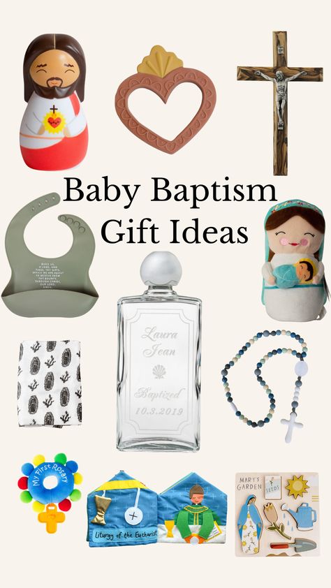 Great Gifts for Catholic Baptisms. #catholic Catholic Baby Gifts, Baptism Gifts For Baby Girl, Baby Blessing Party, Baptism Gift Ideas, Baby Girl Baptism Gift, Catholic Baptism Gifts, Baptism Presents, Baby Baptism Gifts, Moms Life