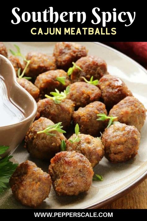 Cajun Chicken Meatballs, Spicy Meatball Recipes, Cajun Meatballs, Cayenne Pepper Powder, Louisiana Food, Spicy Meatballs, Creole Cooking, Ball Recipes, Prep Meals