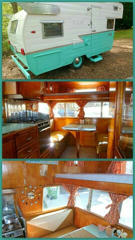 Camper Teardrop Camper Interior, Retro Trailers, Shasta Trailer, Vintage Camper Interior, Shasta Camper, Teardrop Campers, Chuck Box, Vintage Camper Remodel, Trailer Interior