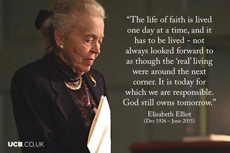 'The life of faith is lived one day at a time...' Elisabeth Elliot Elizabeth Elliot, Elisabeth Elliot Quotes, Maleficent Mistress Of Evil, Mistress Of Evil, Elisabeth Elliot, Disney Maleficent, Soli Deo Gloria, One Day At A Time, Quotable Quotes