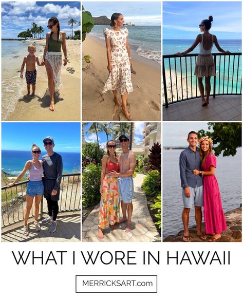 What I Wore In Hawaii - Merrick's Art Cute Hawaii Outfits, Hawaii Trip Outfits, Hawaiian Vacation Outfits, Evening Dinner Outfit, Hawaii Vacation Outfits, Outfits For Dinner, Luau Outfits, How To Style A Maxi Dress, Merricks Art