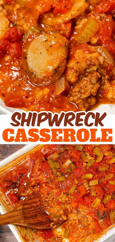 Hamburger Potato Tomato Casserole, Hamburger Meat Potatoes Tomato Sauce, Hamburger And Tomato Recipes, Hobo Casserole Ground Beef, Tomato Soup Casserole, Shipwreck Casserole, Recipes With Diced Tomatoes, Recipe Using Tomatoes, Easy Ground Beef Casseroles