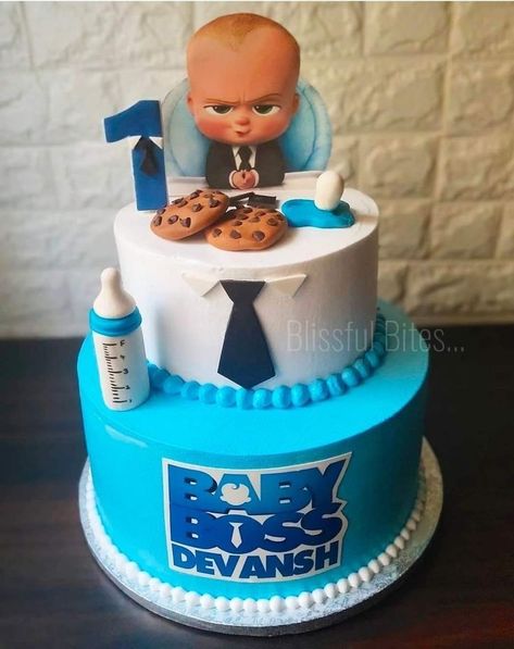 Cakes For 1st Birthday Boy, Babyboss Birthday Cake, Baby 1st Birthday Cake Boy, Bossbaby Theme Party, Anniversaire Baby Boss, Boss Baby Birthday Party Boy Cake, 1st Birthday Cake Designs For Boys, Boss Baby First Birthday Boy, Cake For 1st Birthday Boy