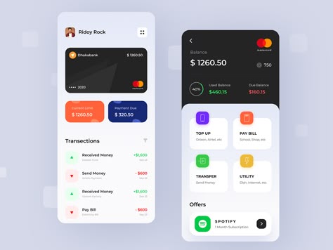 Credit Card App by Ridoy Rock on Dribbble Credit Card Pin, App Design Layout, Card Ui, Credit Card Design, Credit Card App, Mobile App Design Inspiration, Finance App, App Pictures, Banking App