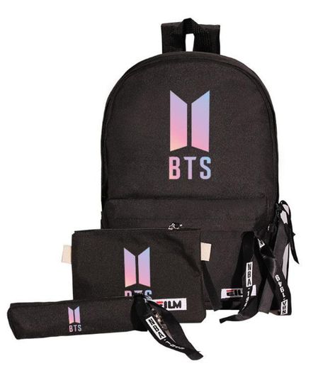 BTS Army Bag  https://bt21fans.com/collections/bags/products/bts-x-three-piece-backpack?variant=34190593523847 Mochila Kpop, Bts Backpack, Bts School, Bts Bag, Bts Bracelet, Army Accessories, Bts Hoodie, Cute School Bags, Bts Clothing