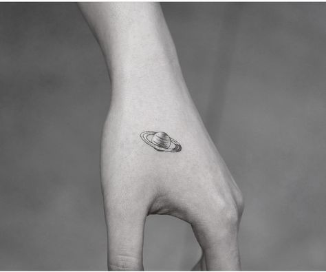 Astronomy Tattoo, Saturn Tattoo, Vintage Tattoo Design, Astrology Tattoo, Single Needle Tattoo, Light Tattoo, Planet Tattoos, Explore Tattoo, Tattoos For Women Half Sleeve