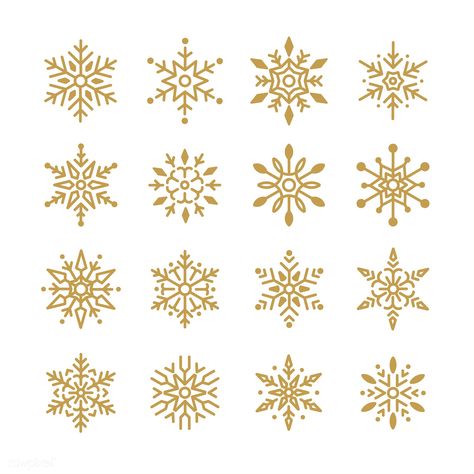 Set of Snowflakes Christmas design vector | free image by rawpixel.com Winter Nail Polish, Christmas Vector, Holiday Snowflakes, Snowflake Nails, Gold Snowflake, Christmas Graphics, Winter Nail Art, December Daily, Christmas Star