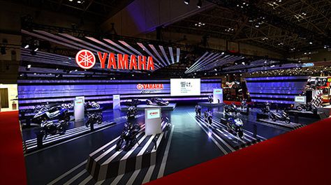 Motorcycle Showroom Interior, Booth Exhibition, Tokyo Motor Show, Store Interiors, Show Booth, Yamaha Motor, Exhibition Stand Design, Exhibition Booth Design, Exhibition Booth