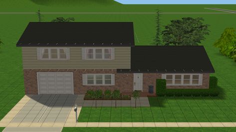 Sims 2 Starter Home, 70s Split Level, Sims 2 Neighborhood, Ts2 Mods, Sims 2 University, Sims 2 House, Sims Houses, 2 House, Play Sims