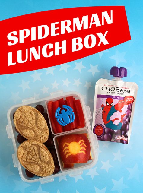 Spiderman {wendolonia} Cute Lunches, Halloween Bento, Fun Lunches, Chobani Yogurt, Kid Meals, Chobani Greek Yogurt, Grape Flavor, Cute Bento Boxes, Cute Bento