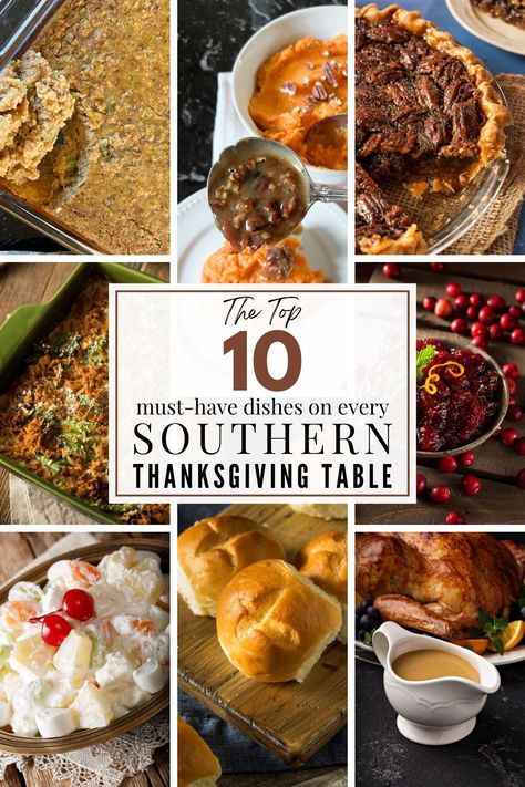 Southern Thanksgiving Food, Thanksgiving Food Recipes, Traditional Thanksgiving Sides, Southern Thanksgiving Recipes, South Your Mouth, Southern Side Dishes, Cornbread Dressing Southern, Southern Thanksgiving Menu, Southern Thanksgiving