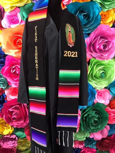 Graduation Mexican, Flower Child Hair, Frida Kahlo Style, High School Graduation Cap, Marine Corps Veteran, College Graduation Cap Decoration, Graduation Sash, Graduation Stole, Graduation Cap Designs