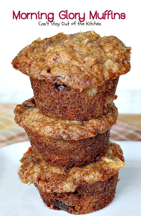 Banana Streusel Muffins, Morning Glory Muffins Recipe, Glory Muffins, Morning Glory Muffins, Healthy Muffin Recipes, Homemade Muffins, Baking Muffins, Holiday Breakfast, Pineapple Coconut