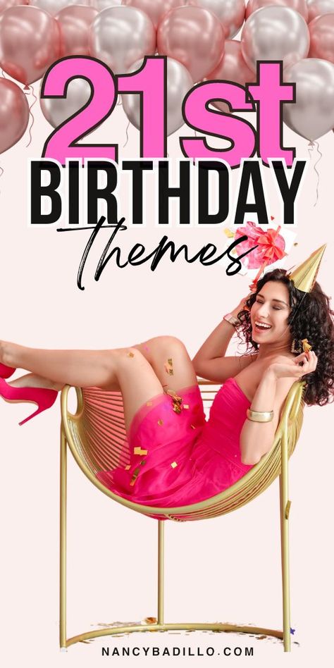 Top 21st Birthday Themes Party Ideas for a Celebration to Remember! Make your 21st birthday unforgettable with our top 21st birthday themes party ideas. Whether you’re into chic cocktail parties or lively game nights, we’ve got unique themes and creative tips to suit every personality. Transform your celebration into something extraordinary with our expert suggestions. Don’t wait to plan the perfect party. Click here to explore ideas and start organizing a birthday bash that will wow everyone! 21 Birthday Themes For Women, Birthday Party Themes 21, 21 Theme Party Ideas For Women, 21st Birthday Party Theme Ideas, Nashville 21st Birthday Ideas, 22 Birthday Theme Party Ideas, 21 Birthday Themes, 22nd Birthday Themes, 21st Birthday Themes For Her