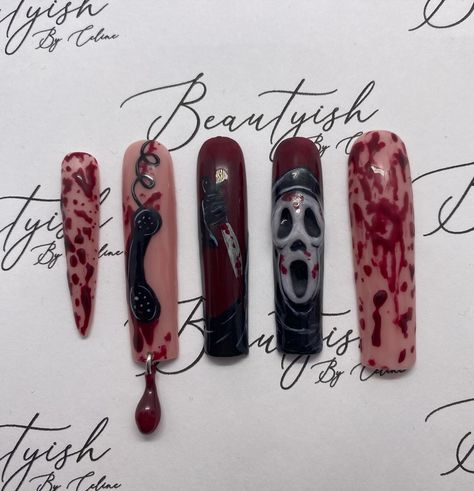 Do You Like Scary Movies? All products used are @designer_nails_distribution Halloween Scream Nails, Scream Nails, Designer Nails, Scream Movie, 3d Nails, Scary Movies, Halloween Nails, Nail Salon, Scream