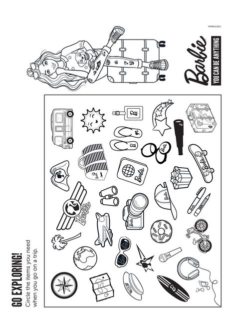 Barbie Activity Pages, Barbie Activities Free Printable, Barbie Activity Sheet, Barbie Worksheets, Barbie You Can Be Anything, Barbie Activities For Kids, Barbie Activities, My Busy Books, Barbie Games