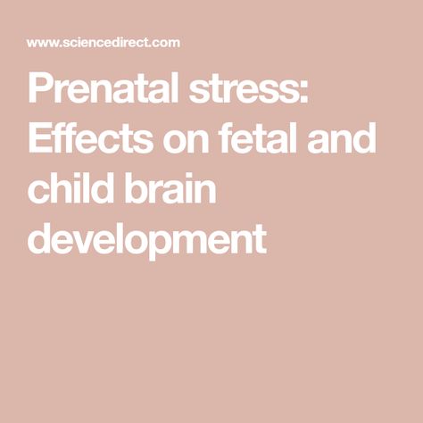 Prenatal stress: Effects on fetal and child brain development Amniotic Fluid, Fetal Development, Development Activities, Pregnancy Health, Cognitive Development, Brain Development, Sleep Pattern, Brain Health, Prenatal