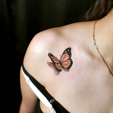 Monarch Butterfly Memorial Tattoo, 3d Monarch Butterfly Tattoo, Monarch Butterfly Hand Tattoo, Ms Butterfly Tattoo, Monarch Butterfly Tattoo Black And White, Monarch Tattoos, Small Monarch Butterfly Tattoo, Butterfly Tattoo Monarch, Orange Butterfly Tattoo