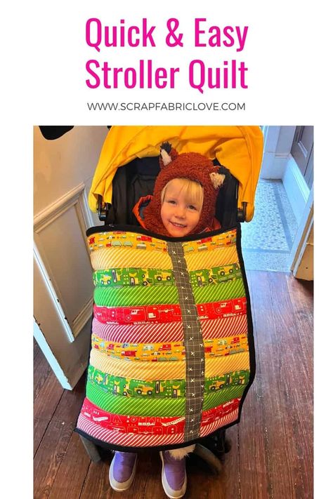 Easy Stroller Quilt from 7 Jelly Roll Strips! Easy Jelly Roll Quilt, Jelly Roll Race Quilt, Stroller Quilt, Puffy Quilt, Jelly Roll Quilt, Beginner Quilt, Jelly Roll Quilt Patterns, Quilt In A Day, Homemade Quilts