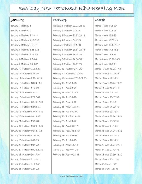 Reading the Bible has never been easier! Use this New Testament Bible reading plan to help you grow in faith and understand the Bible. You can read the Bible on your own!! || Kaylene Yoder 1 Year Bible Reading Plan 2023, New Year Bible Study, New Testament Reading Plan In A Year, Bible Reading Plan New Testament, 365 Bible Reading Plan, Bible Schedule, New Testament Reading Plan, Bible Reading Plan For Kids, Bible Pic