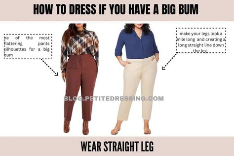 17 Best Ways to Dress if You Have a Big Bum Big Bum Outfits, Big Hips Fashion, Big Hips Outfit, Large Size Outfits, Bum Outfit, Types Of Dresses Styles, Petite Dressing, Big Stomach, Pants Drawing