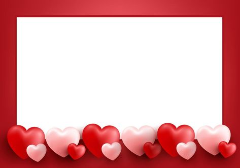 Love Banner Backgrounds, Red Love Background, Valentines Letter Background, Valentine Borders And Frames, Valentine's Background For Editing, Valentine's Template Background, Cute Vector, Valentines Day Border, Pink Lily Flower