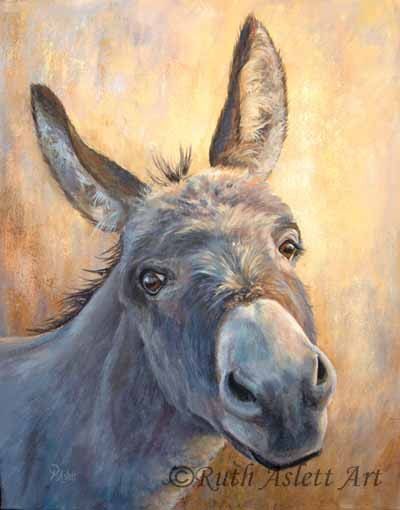 Family Acrylic Painting, Cute Donkey Drawing Art, Donkey Images, Donkey Drawing, Farm Animal Paintings, Bee Yourself, Watercolor Art Face, Cute Donkey, Farm Paintings