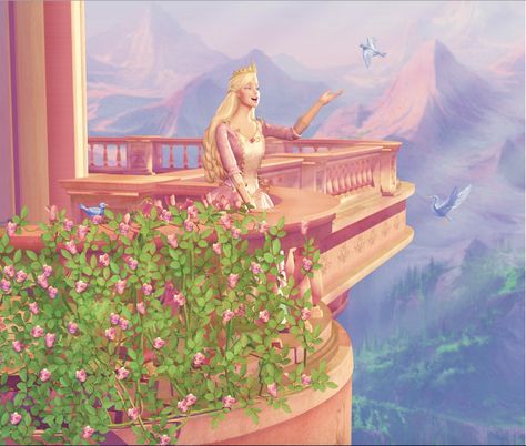 Princess Anneliese on her balcony from Barbie as the Princess and the Pauper The Princess And The Pauper, Disney Barbie, Princess And The Pauper, Barbie Cartoon, Childhood Movies, Disney Rapunzel, Wallpaper Iphone Disney, Trendy Wallpaper, Barbie Princess