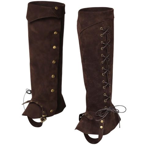 PRICES MAY VARY. 【HIGH GRADE FAUX LEATHER】 This medieval pirate boots cover is made of environmentally protective faux leather, strong and durable, designed to be worn on shoes or boots (shoes/boots not included) to make your ren faire costumes more attractive 【Renaissance Style】 Medieval shoe covers are unisex and can be match with any retro clothing to provide you with a perfect medieval or Renaissance look.Designed with adjustable buckles that can be fit well for most people's leg. This boots Medieval Guard, Movie Dresses, Guard Armor, Medieval Soldier, Halloween Costume Boots, Medieval Pirate, Leather Costume, Medieval Boots, Medieval Shoes