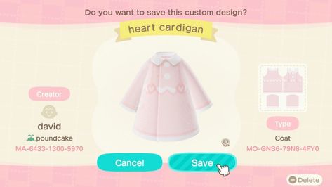 Acnh Design Codes, Cute Pink Outfits, Dress Creator, Halloween Makeup Clown, School Dress Code, Code Clothes, Kawaii Games, Acnh Design, Heart Cardigan